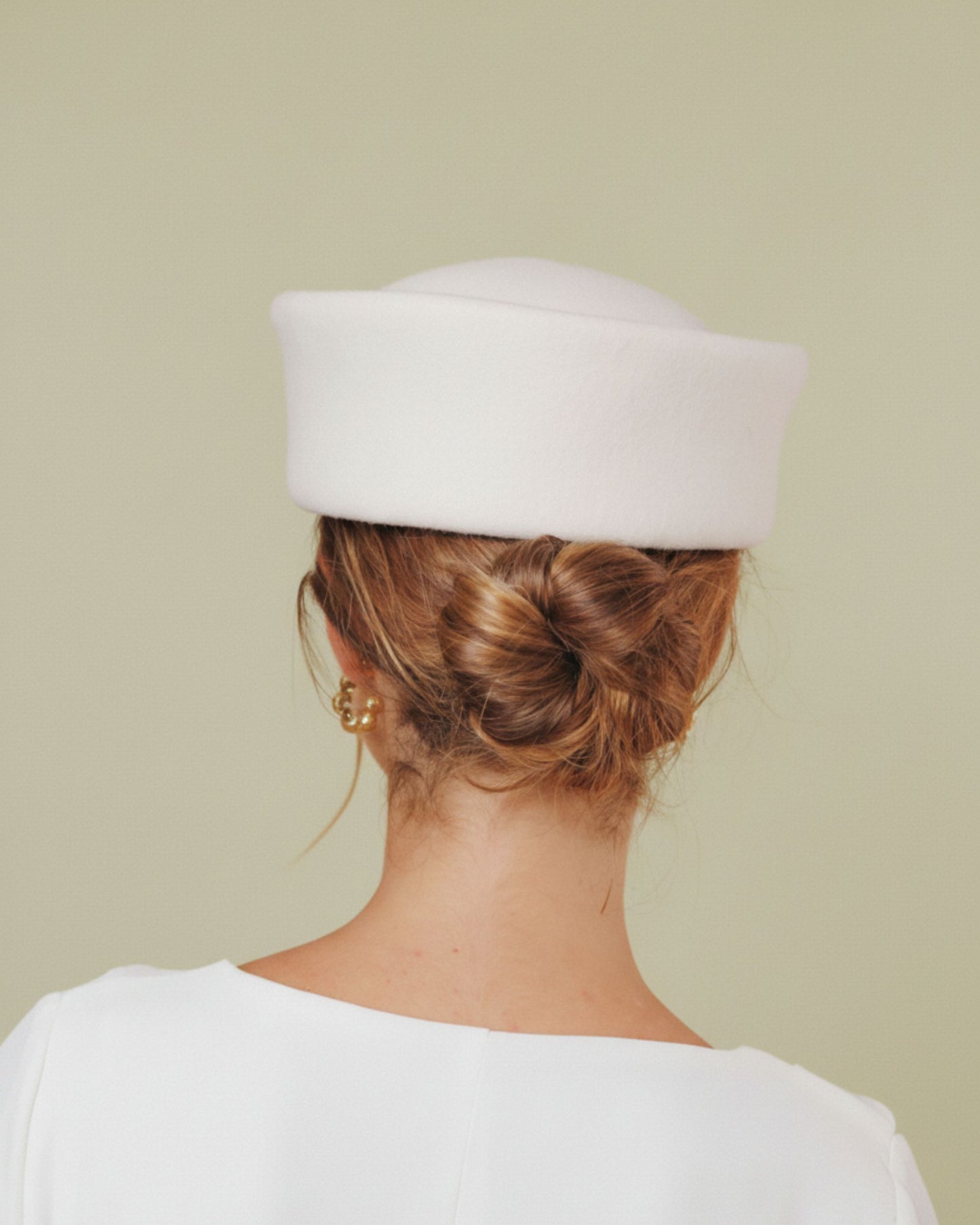 White Wool Rimmed Pillbox Hat – Celeste | The Liora Boutique