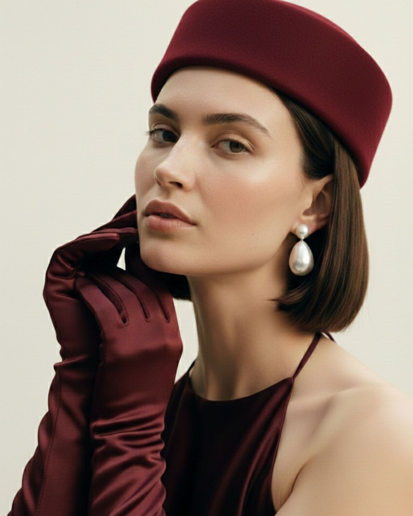 Camille Vintage Wool Pillbox Hat