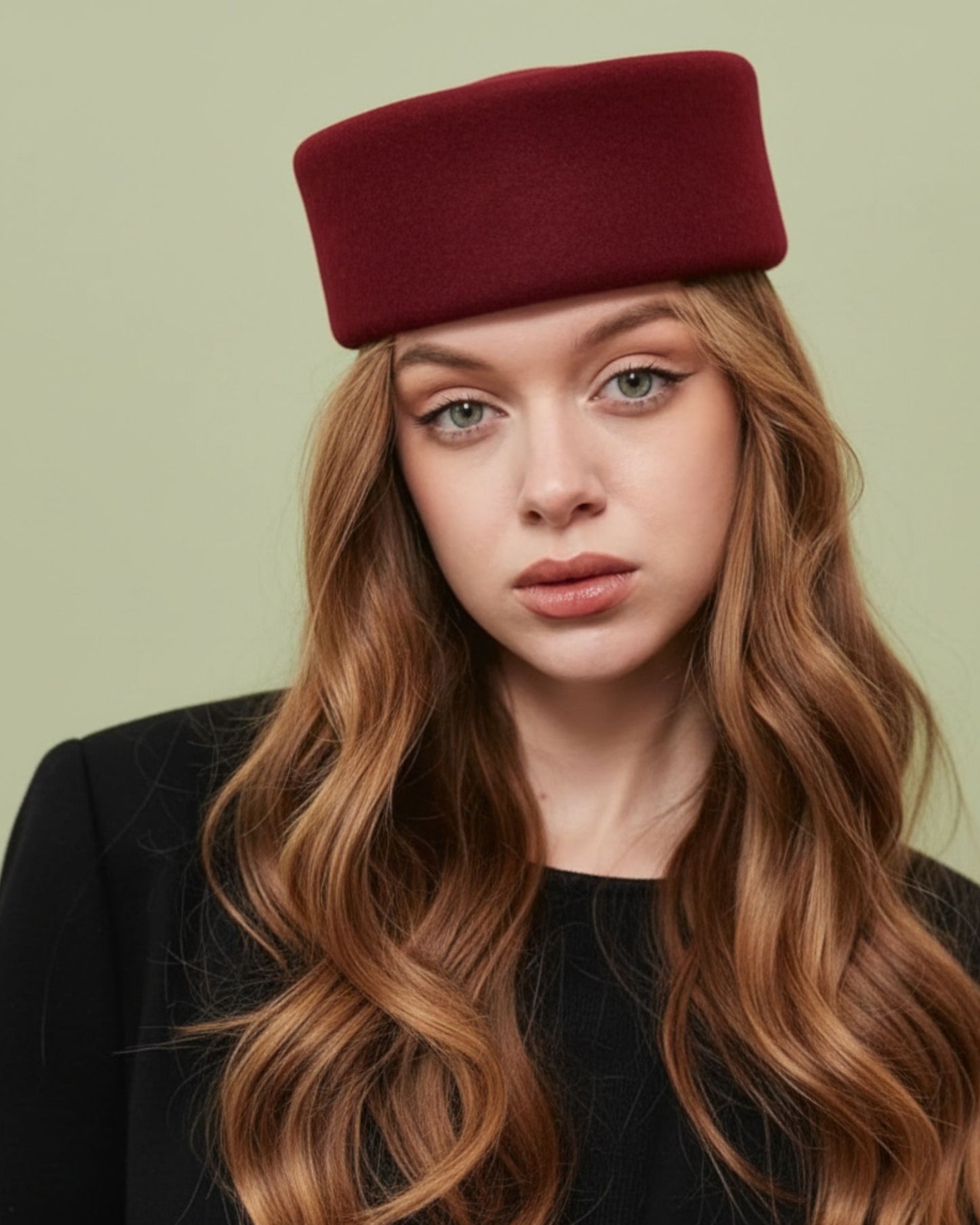 Wine Red Wool Rimmed Pillbox Hat – Rosalie | The Liora Boutique