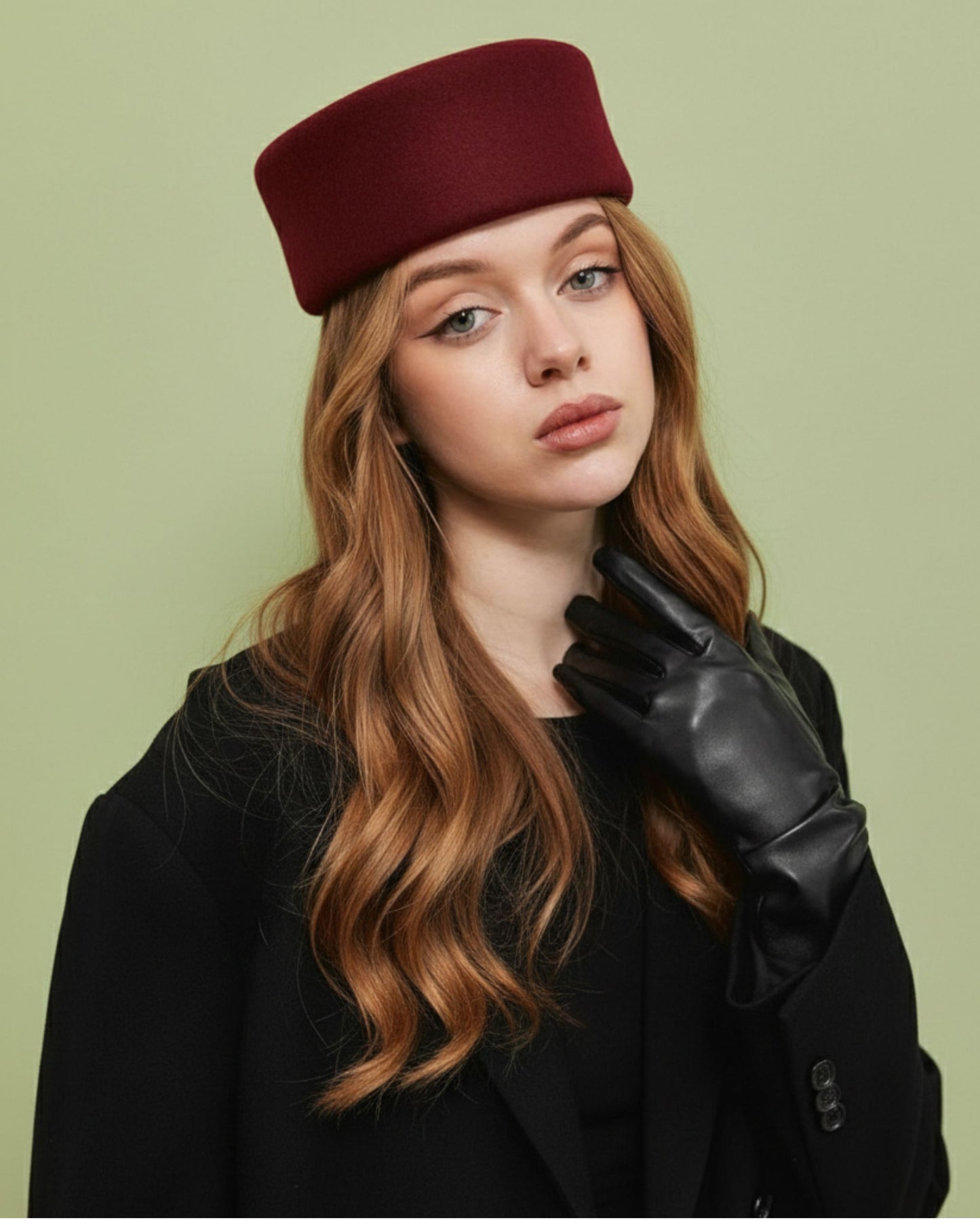 Wine Red Wool Rimmed Pillbox Hat – Rosalie | The Liora Boutique