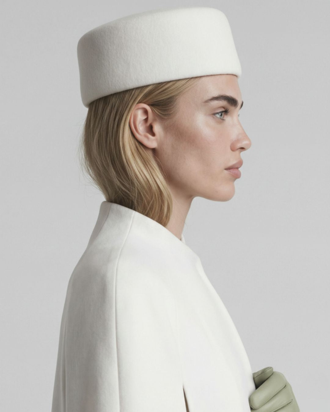 White Classic Wool Pillbox Hat – Elise | The Liora Boutique